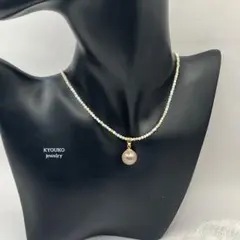 わ*♡様 大珠　本真珠　淡水パール　天然石　シェルネックレス