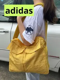未使用品　adidas スポーツバッグ　ショルダー イエロー　激レア　昭和