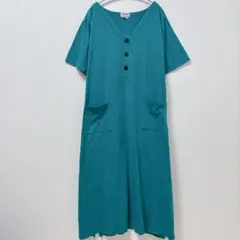 Anthony Richards ターコイズ Vネック ワンピース 【XXL】