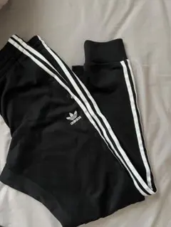 adidas ブラック ストライプ ジョガーパンツ S