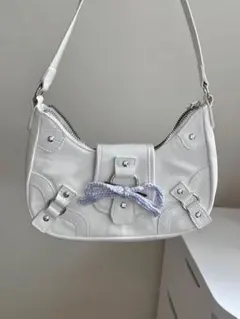 ホワイト ショルダーバッグ 合成皮革