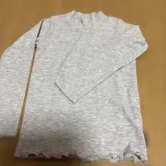 グレー長袖カットソー ハイネック