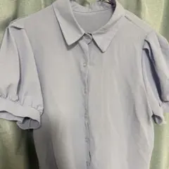 水色 ブラウス パフスリーブ XL