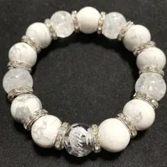 水晶 銀彫 龍 天然石 パワーストーン ブレスレット 数珠 お守り 大玉