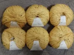 イエローウール混紡毛糸 6玉セット