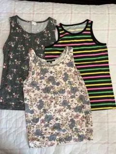 キッズ用ノースリーブタンクトップ3枚セット