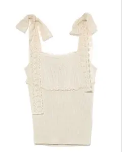 andmary Lil lace knit tops ivory