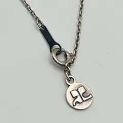 美品 courreges ネックレス ペンダント ロゴ スクエア アクセサリー 