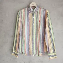 RALPH LAUREN　マルチストライプ柄コットンシャツ　11