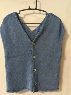 新品タグ付き✦ฺ45R/コットンリネンベスト　ベージュ　麻　R刺繍 新品タグ付き✦ฺ45R/コットンリネンベスト ベージュ 麻 R刺繍 - メルカリ