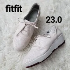 fitfit スニーカー コンフォート 編み込み風スニーカー 白 23cm