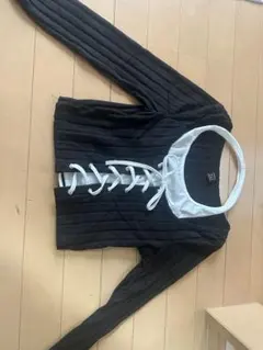 SHEIN ブラック ストライプ 長袖シャツ M