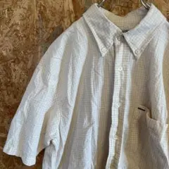 AE9270 CHAPS ボタンダウン半袖シャツ オレンジ ベージュ メンズ M