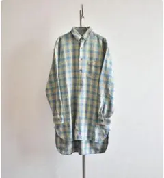 グランパシャツ  チェック  ロング丈