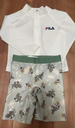 ベビー水着 ミッキー柄　FILAラッシュガード付