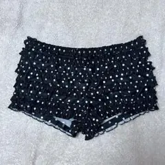 ✨海外輸入品✨ フリル付き 白黒 水玉 ドット ショートパンツ ♡