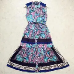 【25SS未使用級】グレースクラス ボタニカルスカーフプリントワンピース M