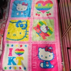 ⭐︎レア⭐︎レトロ、キティ 　アクリル100%毛布　100×140 おまけ付きのサムネイル