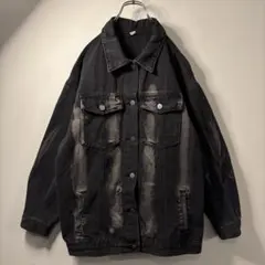 高級素材 90's vintage ブラック デニム ジャケット ジーンズ