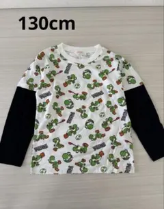 未使用 任天堂スーパーマリオ　ロンT　ヨッシー　総柄　長袖　マリオ　130cm