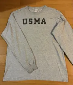 USMA ロゴ入りグレー長袖シャツ 古着 Lのサムネイル