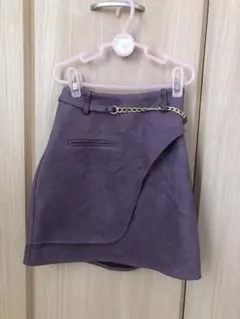 リップサービス　パープル スエード風 ラップスカート