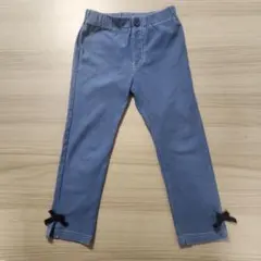 apres les cours ズボン ブルー 110cm 裾リボン付き