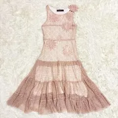 RINASCIMENTO かぎ編みノースリーブワンピース　刺繍　ピンク