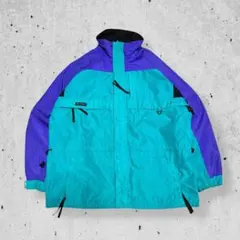 90sColumbiaコロンビアナイロンジャケットブルーパープルバイカラー古着L