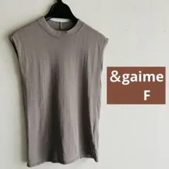 アンジェム ＆gaime ノースリーブ カットソー グレージュ サイズfreeのサムネイル