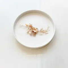 ✴︎ピンクゴールドヘッドドレス✴︎ブライダルウェディング結婚式成人式髪飾り