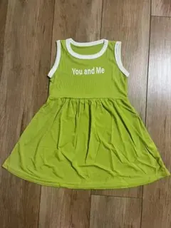 キッズ ワンピース ロゴ プリント ひざ丈 ミディアム ノースリーブ 130cm