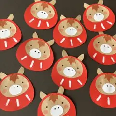 年賀状パーツ　うまだるま　12枚　ハンドメイド　クラフト