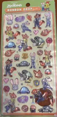ボンボンドロップシール　ズートピア 立体シールセット