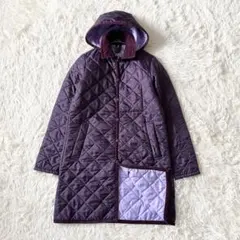 LAVENHAM ラベンハム キルティングコート パープル系 ロング丈