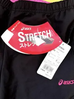 ASICS ストレッチジャージパンツ ブラック/ピンク 未使用品　L