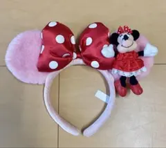 ディズニー ミニー ピンク ラメ カチューシャ ぬいぐるみのサムネイル