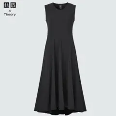 UNIQLO×Theoryウルトラストレッチノースリーブフレアワンピース L