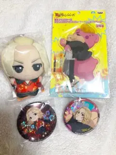 東京リベンジャーズ　マイキー　ぬいぐるみ　缶バッジ　ナムコ