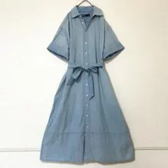 美品✨ロンハーマン ハーフジップ デニム風 シャンブレー ワンピース