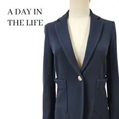 ユナイテッドアローズ テーラードジャケット 裏地ストライプ S ネイビー 春秋