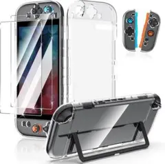 Switch2保護キット 硬度9H撥油性 着脱簡単 黄ばみなし 耐衝撃全面保護