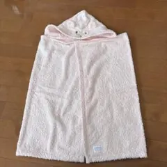 ミキハウス バス ポンチョ フード付 タオル ピンク フリーサイズ