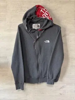 ノースフェイス フルジップ パーカー フーディー Mサイズ グレー 韓国限定