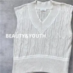 美品　BEAUTY&YOUTH ノースリーブ　ニット アイボリー　サマーニット