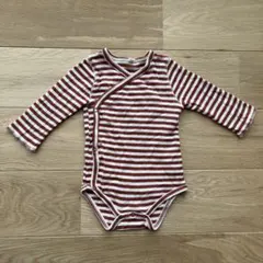 赤と白のストライプロンパース　オーガニックズー　0-3m
