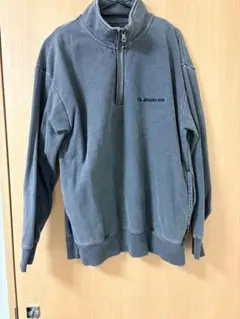 Quiksilver ハードオンスグレー ハーフジップ トレーナー