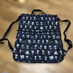 スヌーピー ナップサック リュック ネイビー