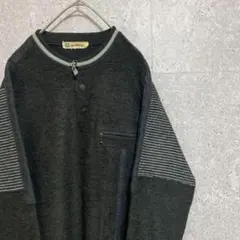 80s vintage デザインニット　メンズ　M 切替　個性派　古着