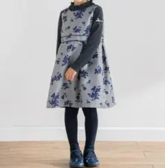 新品✨BeBe 千鳥チェックローズプリントワンピース 150 卒業式 入学式